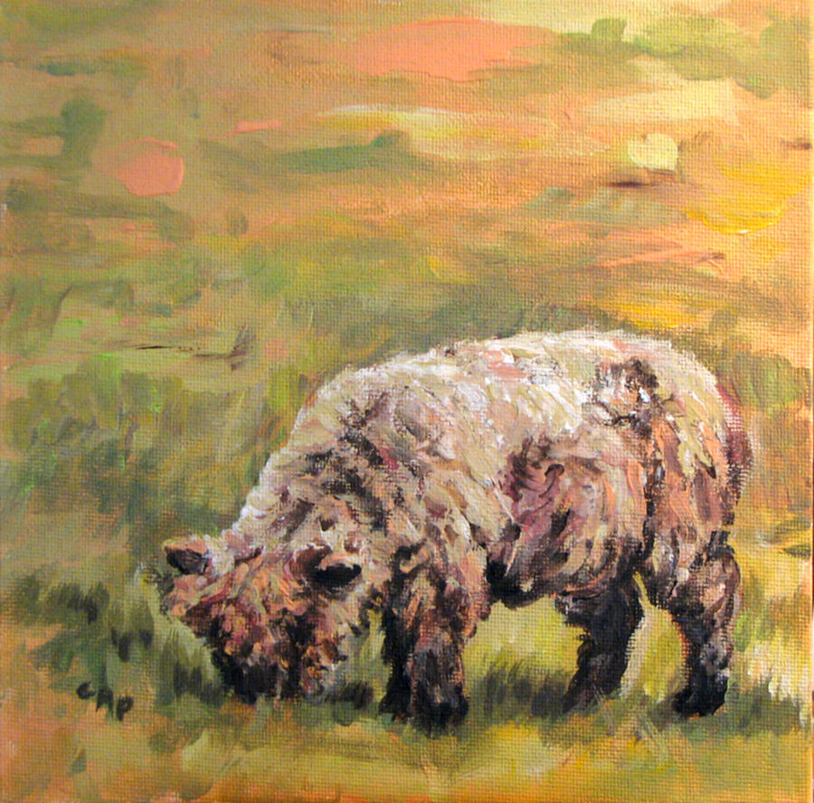 Lambkin Painting by Cheryl Pass