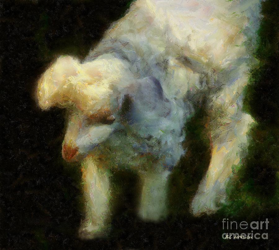 Sheep Painting - Lambkin by RC DeWinter