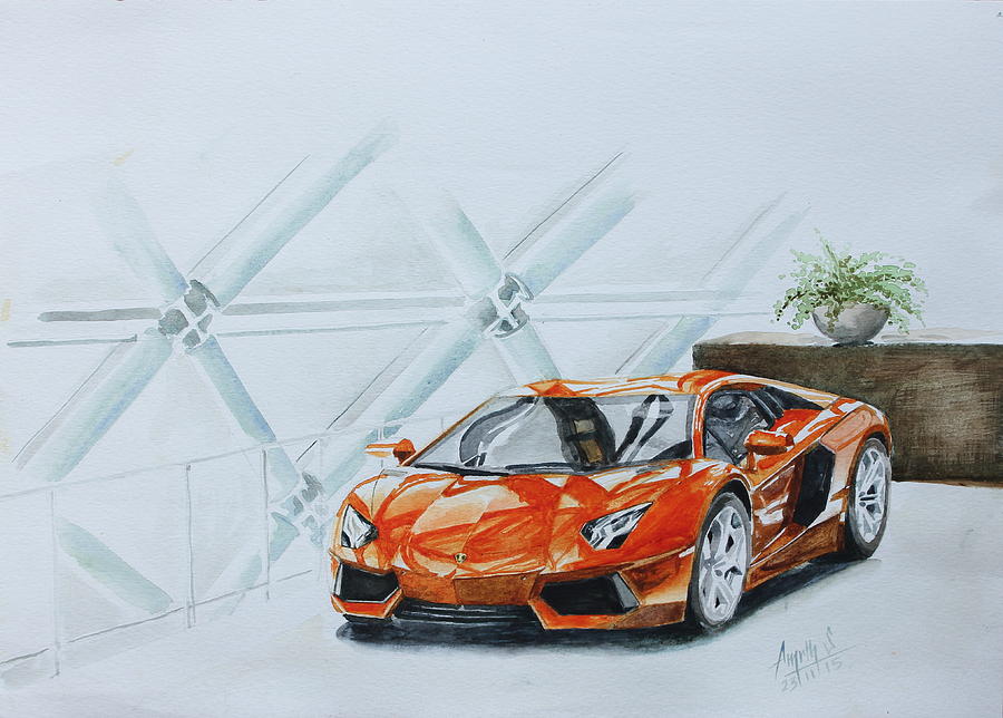 Lamborghini Aventador Painting by Amirtha saravanan S - Pixels