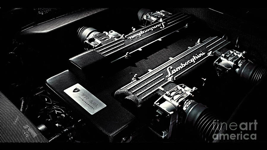 Lamborghini Engine Digital Art by Marvin Blaine