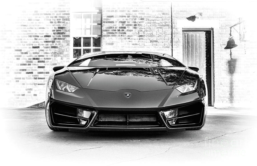 Raging Bull Movie Photograph - Lamborghini Huracan Monochrome by Tim Gainey