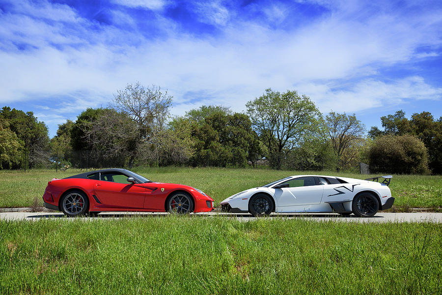 #Lamborghini #MurcielagoSV and #Ferrari #599GTO Photograph by ItzKirb Photography