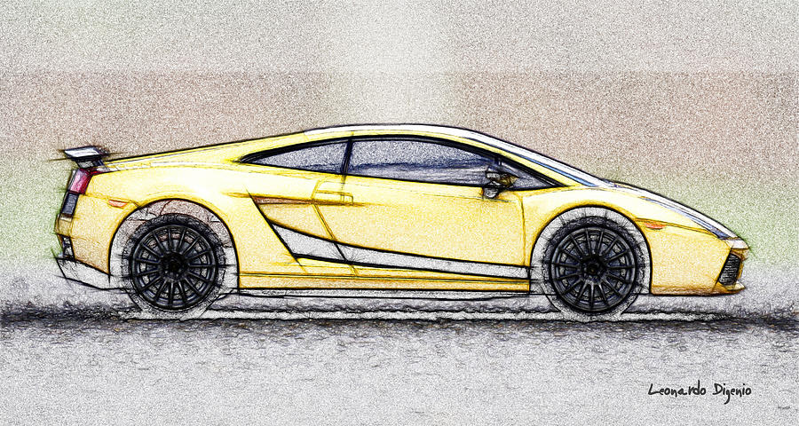 Lamborghini - PA Painting by Leonardo Digenio - Pixels