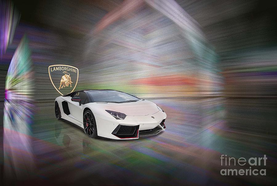 Lamborghini Prism Mixed Media by Roger Lighterness