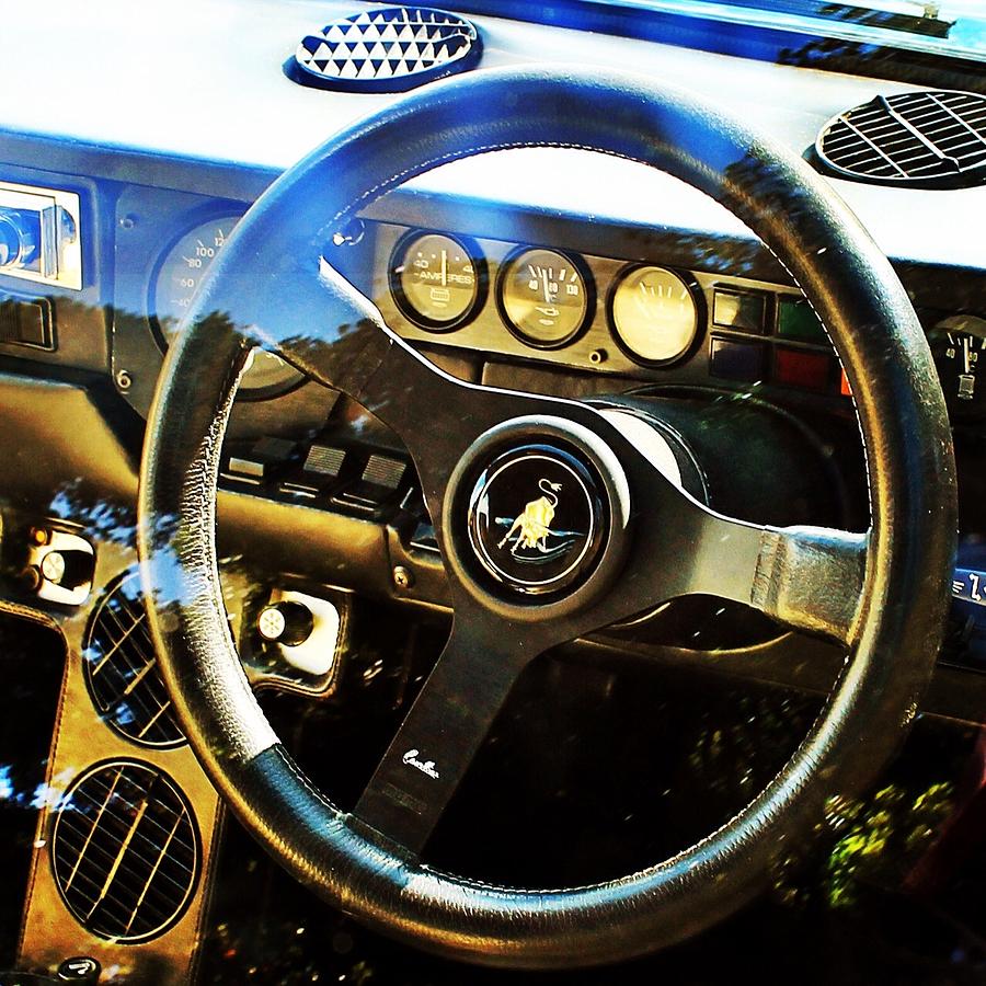Car Photograph - Lamborghini Urraco P250S dashboard by Anthony Croke
