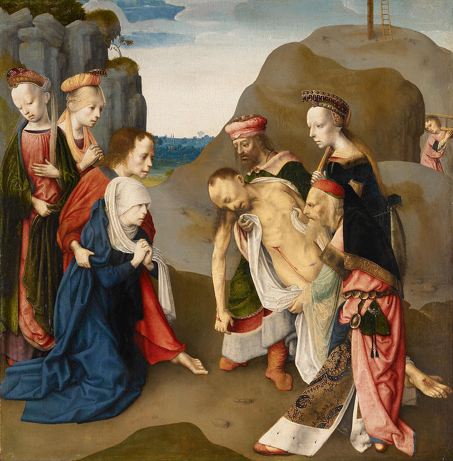 Lamentation over the Dead Christ Painting by Master of the Virgo inter Virgines
