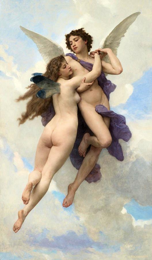LAmour et Psyche Painting by William Adolphe Bouguereau