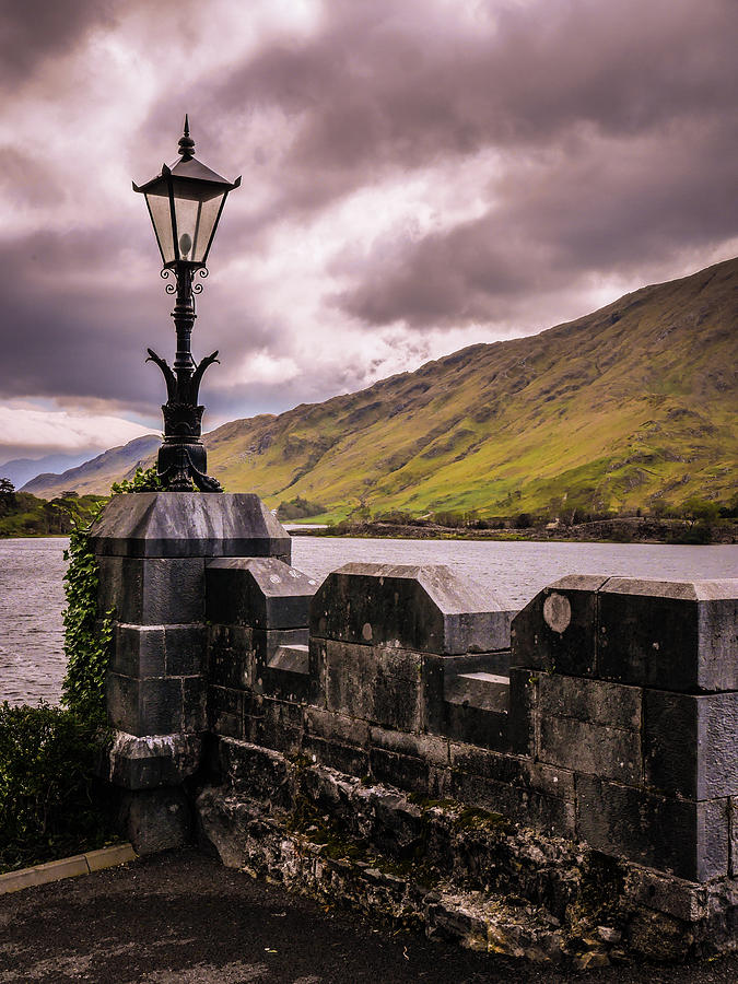 Lamp over the Lough - Kylemore Abbey Photograph by Lexa Harpell