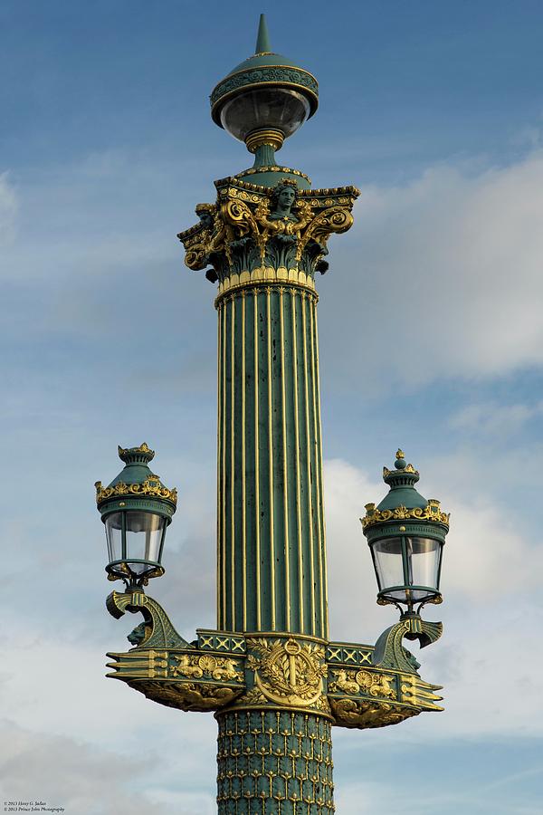 Lamp Post At Place De La Concorde - 1  Photograph by Hany J