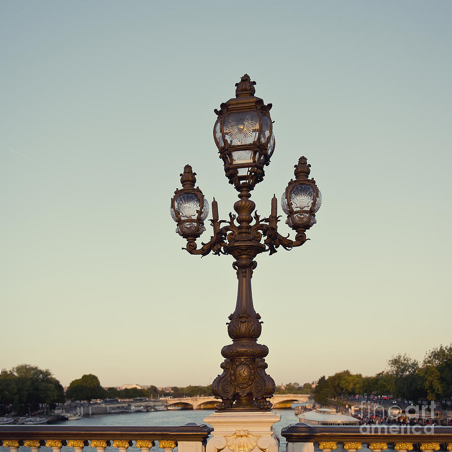 Lamp post on the River Seine in Paris Photograph by Ivy Ho