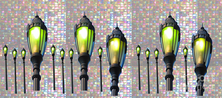Lamp Painting - Lamp posts by Navin Seeing things differently  by Navin Joshi