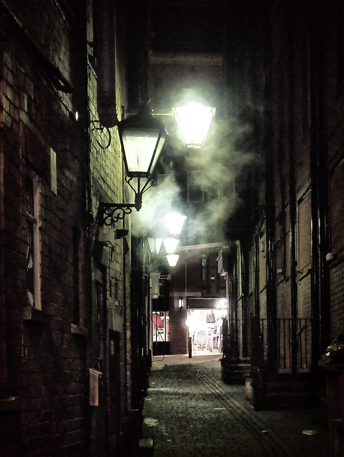 Lamplight in Briggate leeds Photograph by Philip Openshaw - Fine Art ...