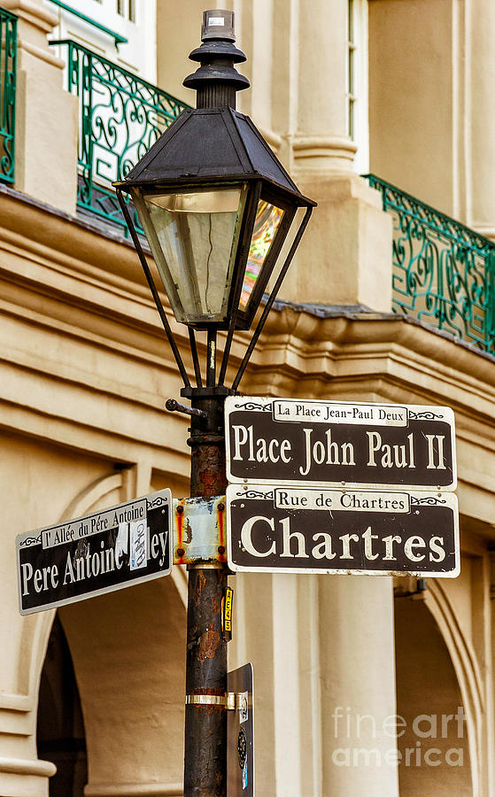 Lamppost and Rue - NOLA Photograph by Kathleen K Parker