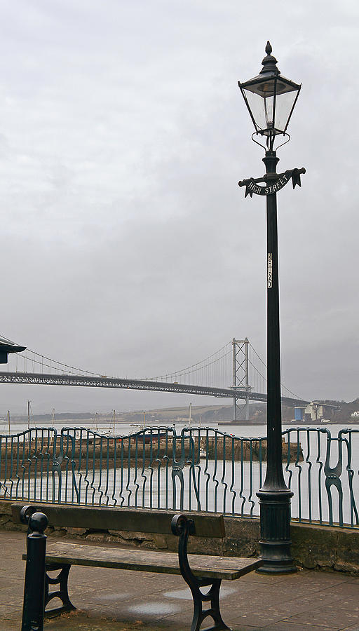 Lamppost on High Street with view to the Forth road bridge. Photograph by Elena Perelman