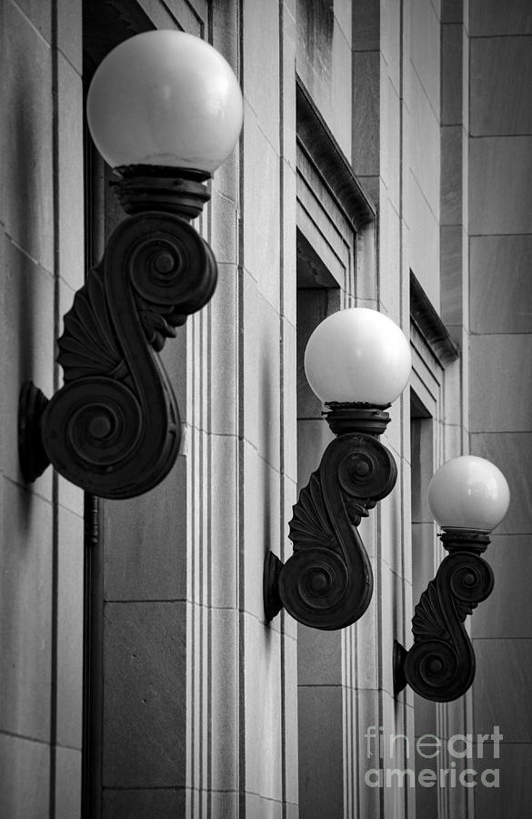 Lamps Black and White Photograph by Marina McLain