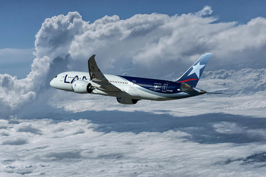 Lan Chile Airlines Boeing 787-8 Dreamliner Mixed Media by Erik Simonsen