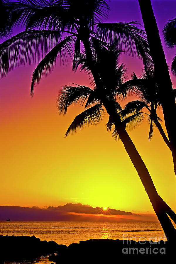 Lanai Sunset II Maui Hawaii Photograph by Jim Cazel