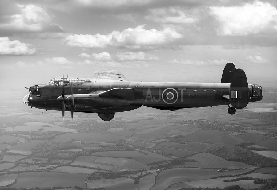Lancaster AJ-T carrying Upkeep BW version Photograph by Gary Eason