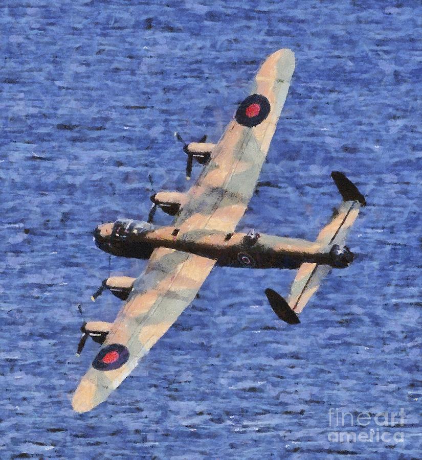 Wwii Painting - Lancaster Bomber by Esoterica Art Agency Wwii Painting - Lancaster Bomber by Esoterica Art Agency