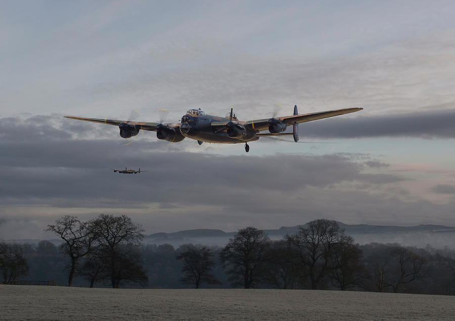 Airplane Photograph - Lancaster - He aint heavy hes my brother by Pat Speirs