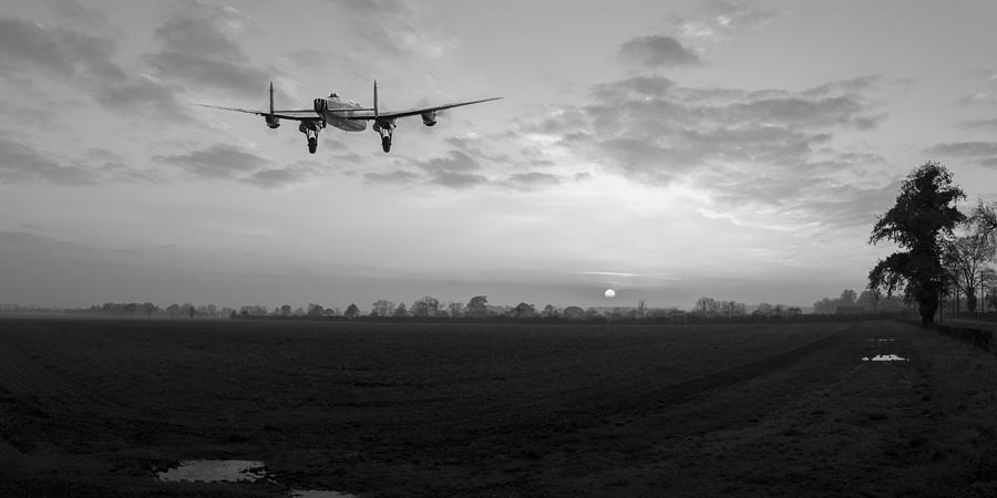 Lancaster sunset black and white version Photograph by Gary Eason