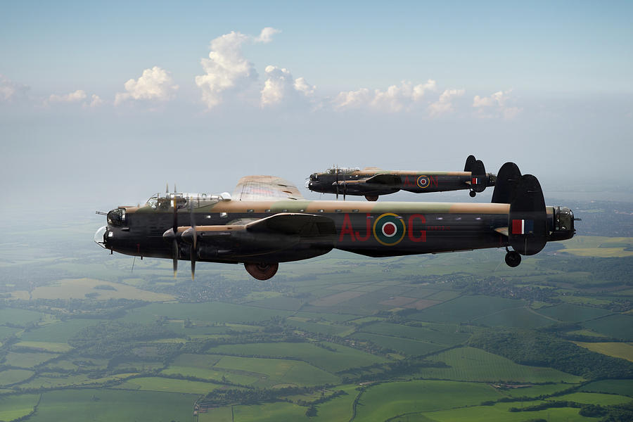 Lancasters AJ-G and AJ-N carrying Upkeeps Photograph by Gary Eason