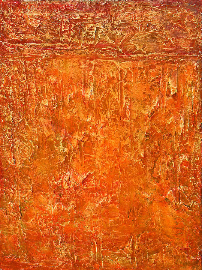Abstract Painting - Land in Orange by Habib Ayat