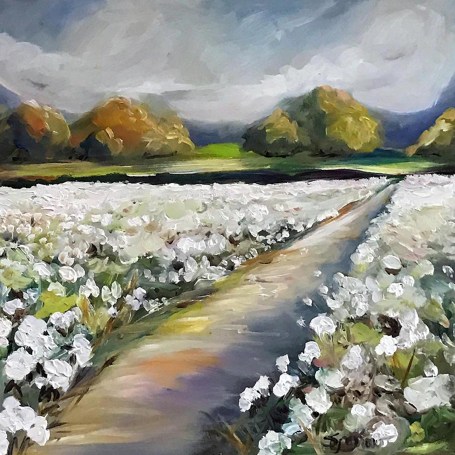 Land of Cotton Painting by Mary Sparrow