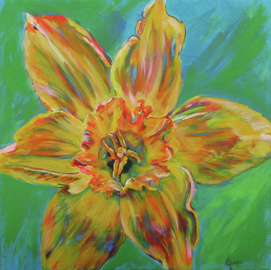 Daffodil Land of my Mother Painting by Karin McCombe Jones