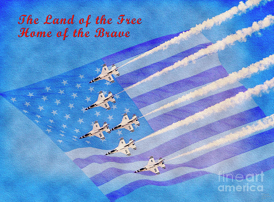 Land of the Free Home of the Brave Mixed Media by David Millenheft