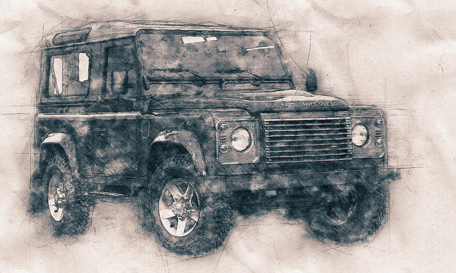 Land Rover Defender - Land Rover Ninety - Land Rover One Ten - Automotive Art - Car Posters Mixed Media