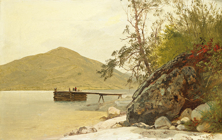 John Frederick Kensett Painting - Landing at Sabbath Day Point by John Frederick Kensett