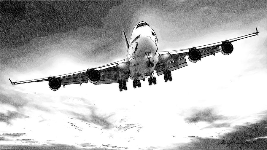 Boeing 747 Drawing by Maciek Froncisz