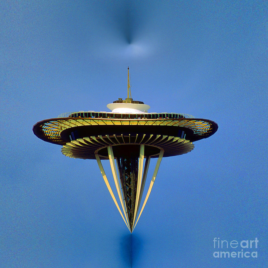 Landing Flying Saucer Needle from Space Warping Anti-Gravity Photograph by Wernher Krutein