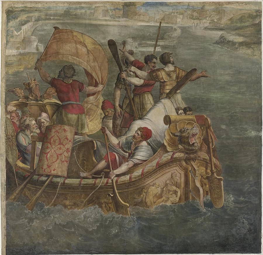 Landing van Scipio Africanus bij Carthago, 1555 Painting by Vincent Monozlay