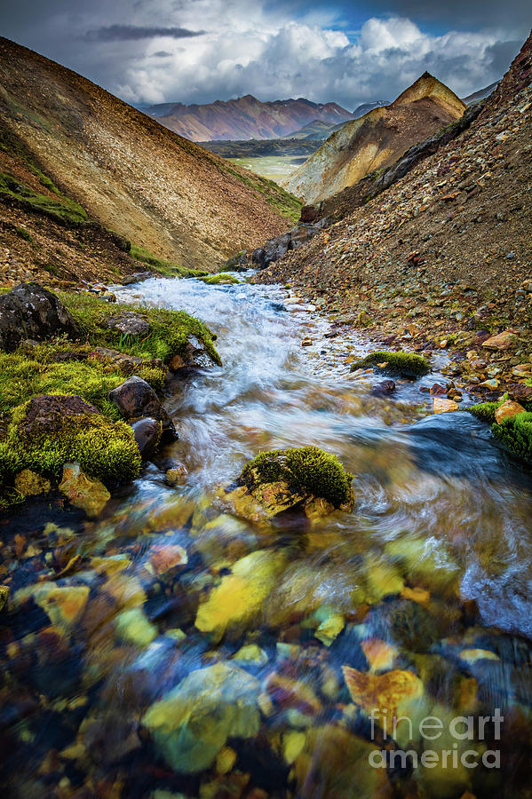 Mountain Photograph - Landmannalaugar Creek by Inge Johnsson