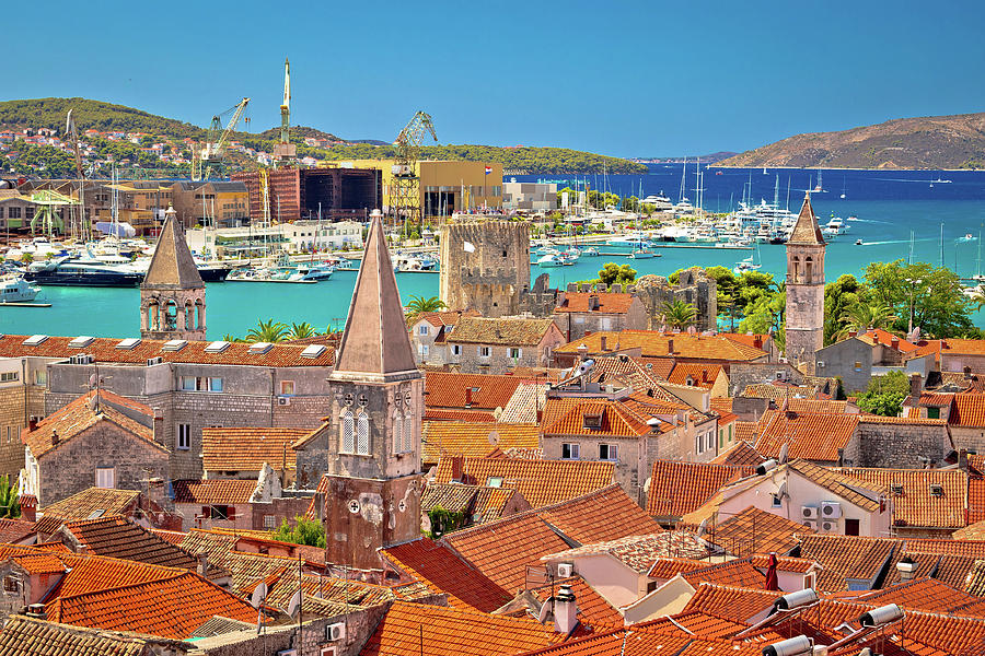 Landmarks of Trogir aerial view Photograph by Brch Photography