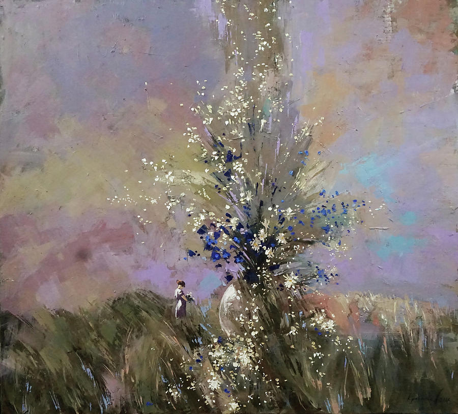 Flower Painting - Landscape . I was lucky today. by Anastasija Kraineva