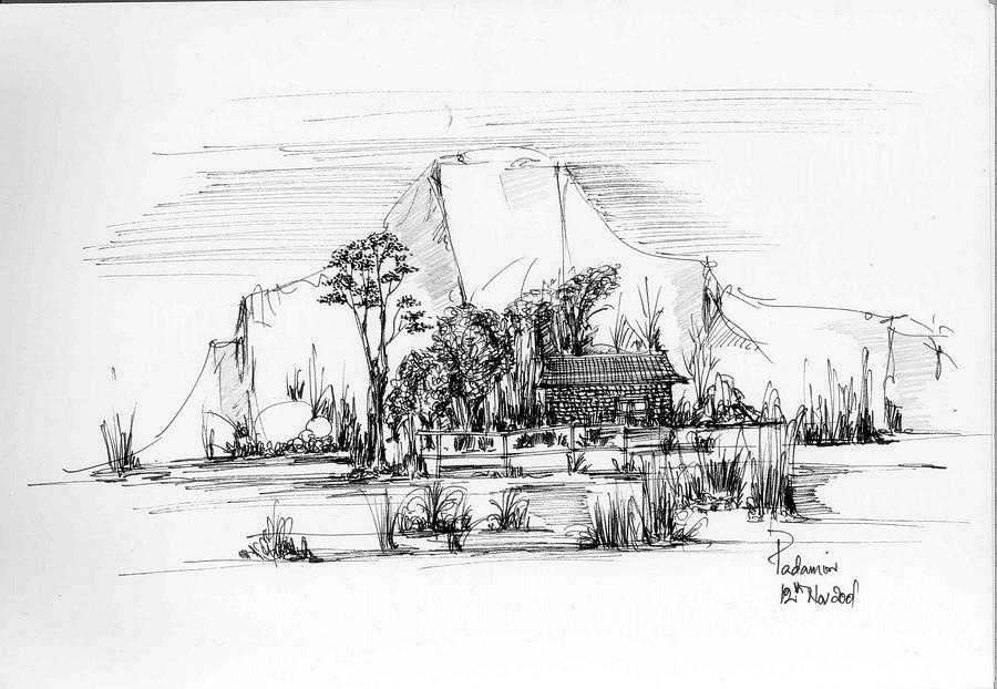 Landscape 1 Drawing by Padamvir Singh
