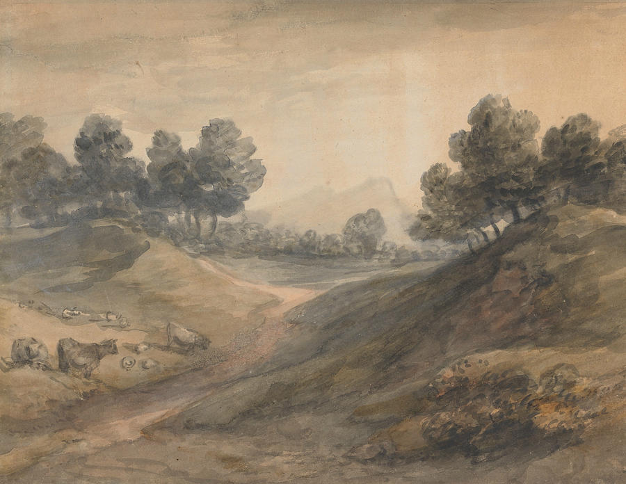 Landscape and Cattle Painting by Thomas Gainsborough