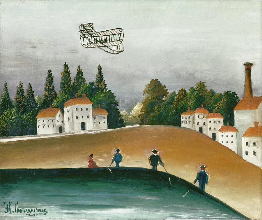Henri Rousseau Painting - Landscape and Four Fishermen by Henri Rousseau