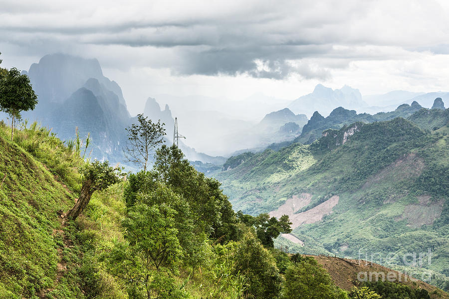 Landscape around Kasi in North Laos Photograph by Didier Marti