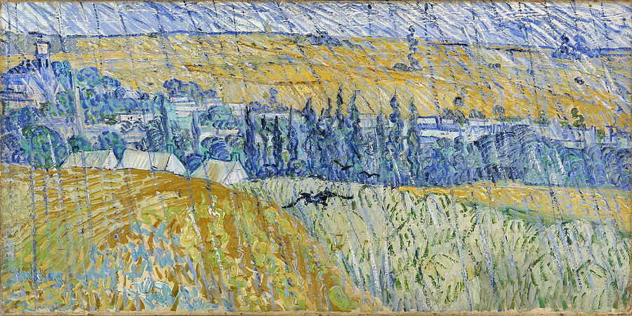 Landscape At Auvers In Rain 1890 Painting By Vincent Van Gogh