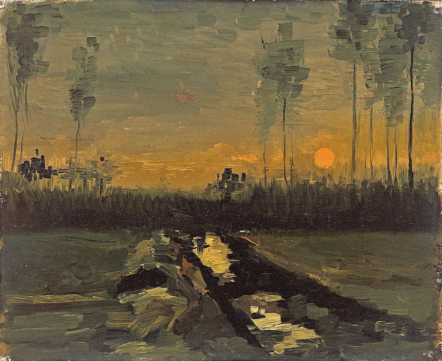 Landscape At Dusk, 1885 Painting by Vincent Van Gogh