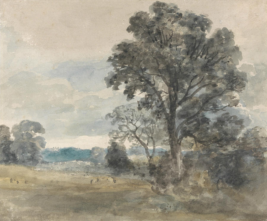Landscape at East Bergholt Painting by John Constable