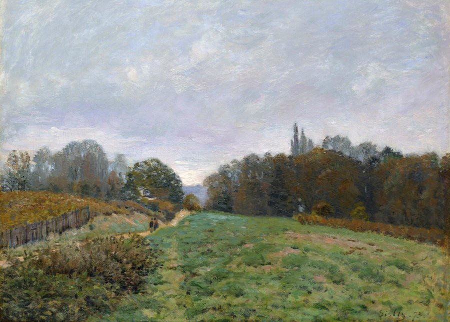 Landscape at Louveciennes Painting by Alfred Sisley