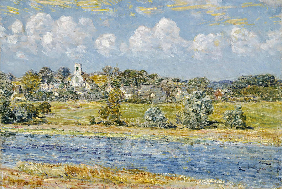 Landscape at Newfields, New Hampshire Painting by Childe Hassam