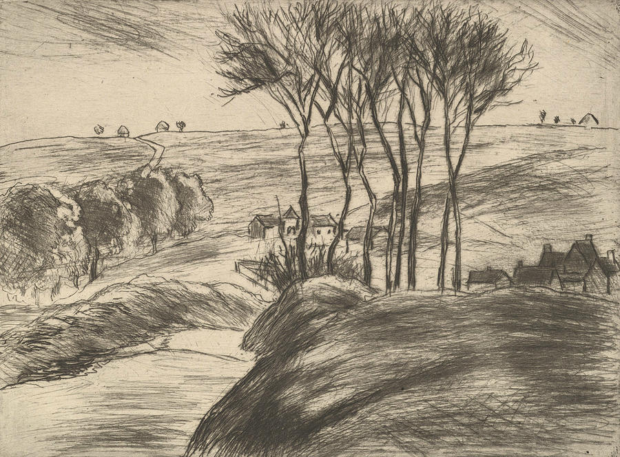 Landscape at Osny Relief by Camille Pissarro