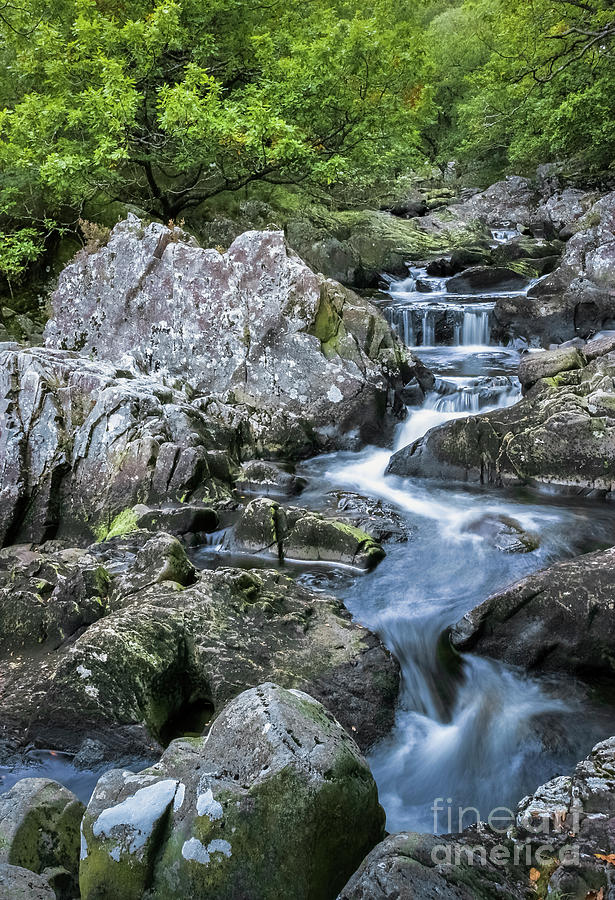Landscape At Rhaeadr Ddu Falls, Dolmelynllyn, Snowdonia National Park, Wales UK Photograph by Philip Preston