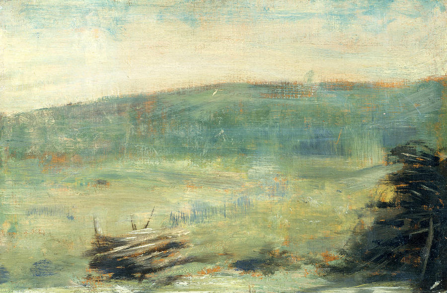 Landscape at Saint-Ouen Painting by Georges-Pierre Seurat